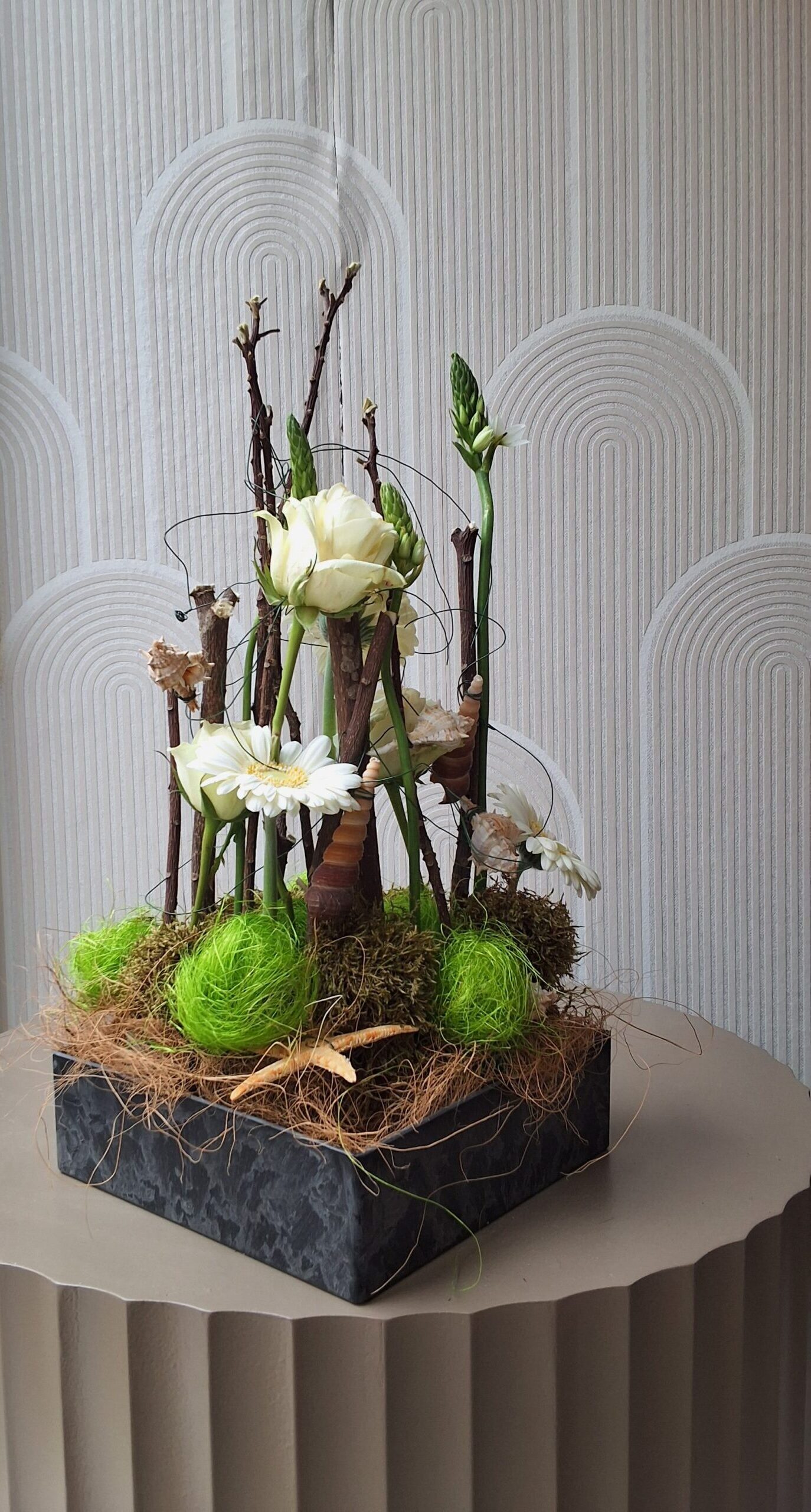 Botanisch Ecru &ndash; Natuurlijk tafelstuk