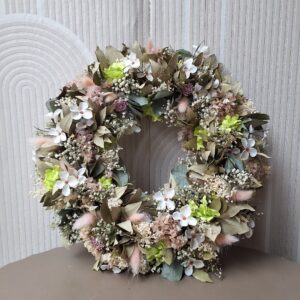 Droogbloemenkrans met Zijdebloemen