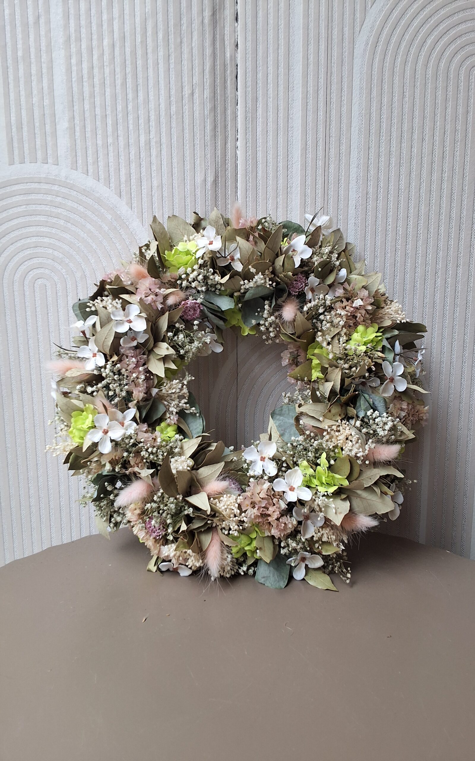 Droogbloemenkrans met Zijdebloemen