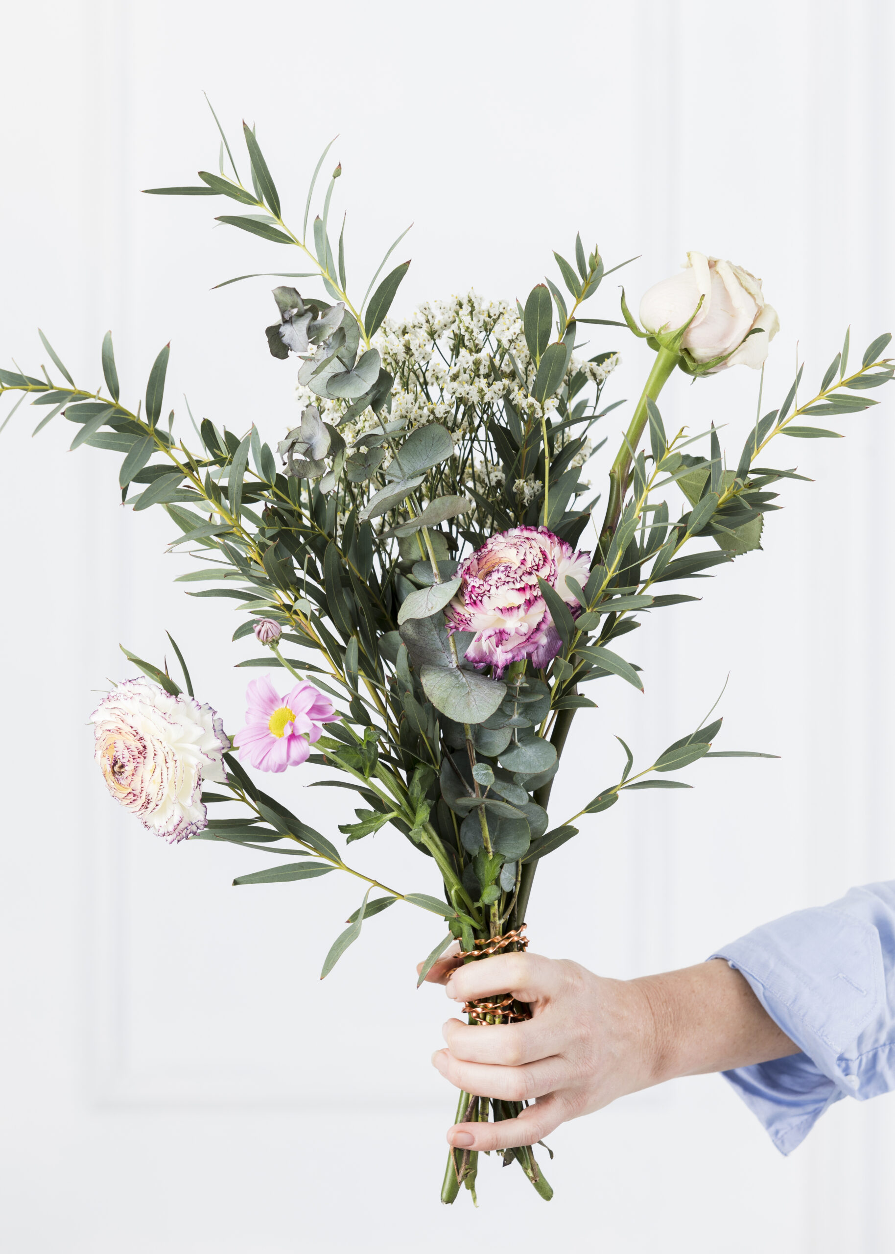 Droogbloemenkrans met Zijdebloemen