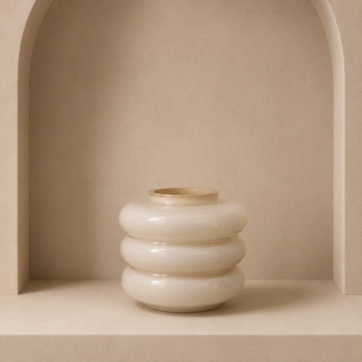 Glasvaas – Japandi taupe